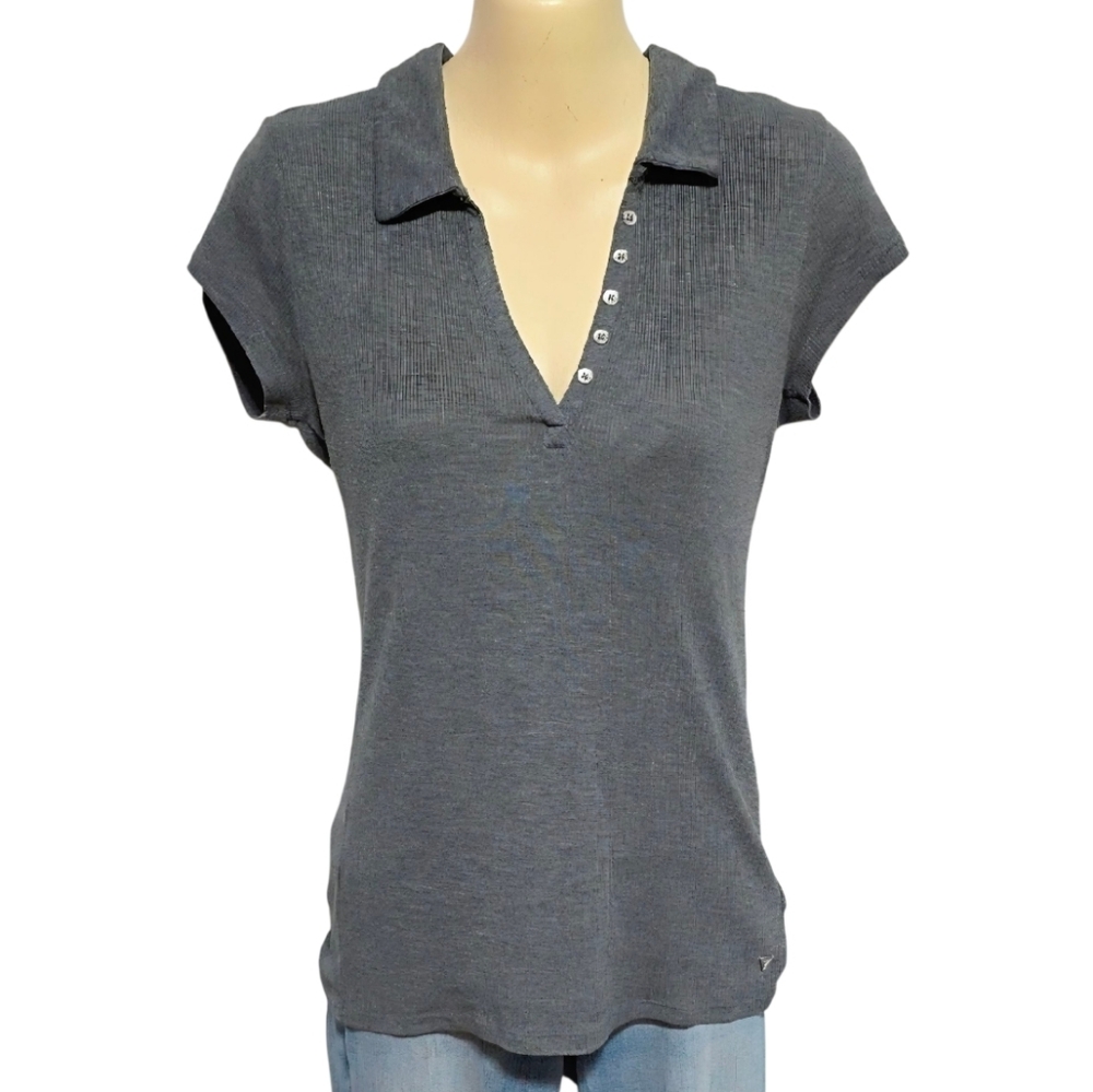 Guess Charcoal Short Sleeve Polo Top